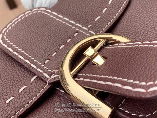 DELVAUX女包 Brillant系列手袋 原廠牛皮 德爾沃女手提包 女手拎包 Delvaux單肩斜挎包 DF0020手縫胭波爾多酒紅  fcs1376